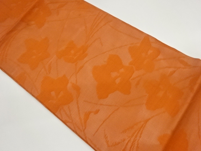  紗 桔梗模様織出し名古屋帯